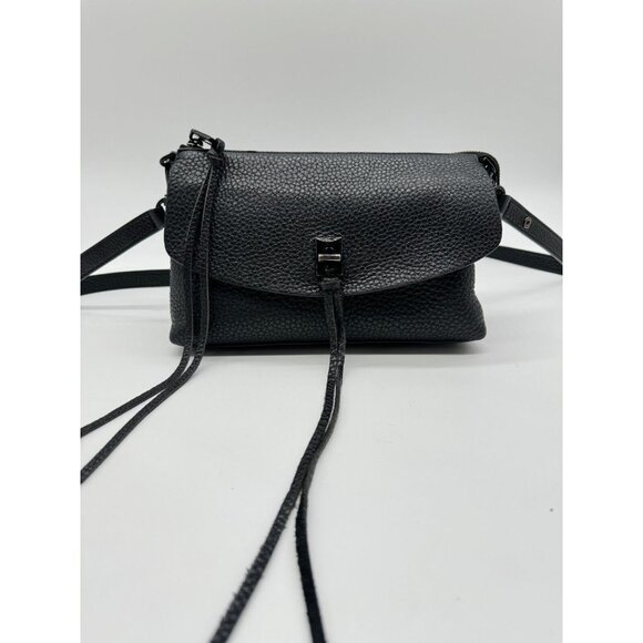 REBECCA MINKOFF Daren pebbled leather small crossbody bag - Black - Picture 1 of 13
